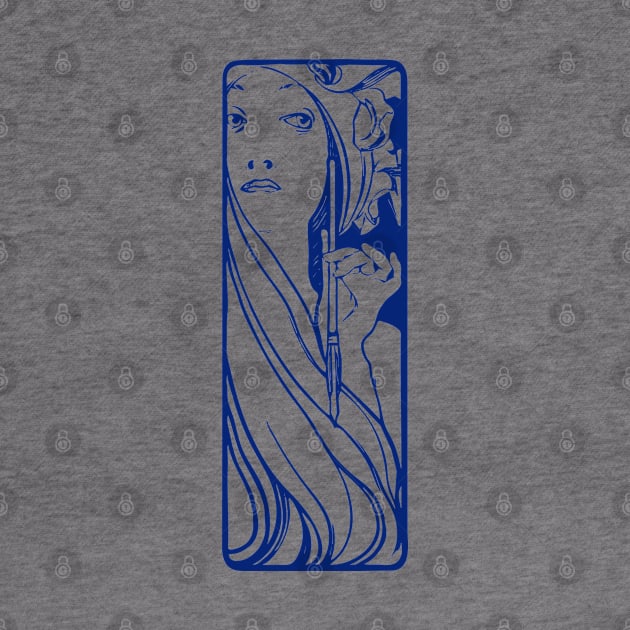 Alphonse Mucha "the muse of art" (blue) by la chataigne qui vole ⭐⭐⭐⭐⭐